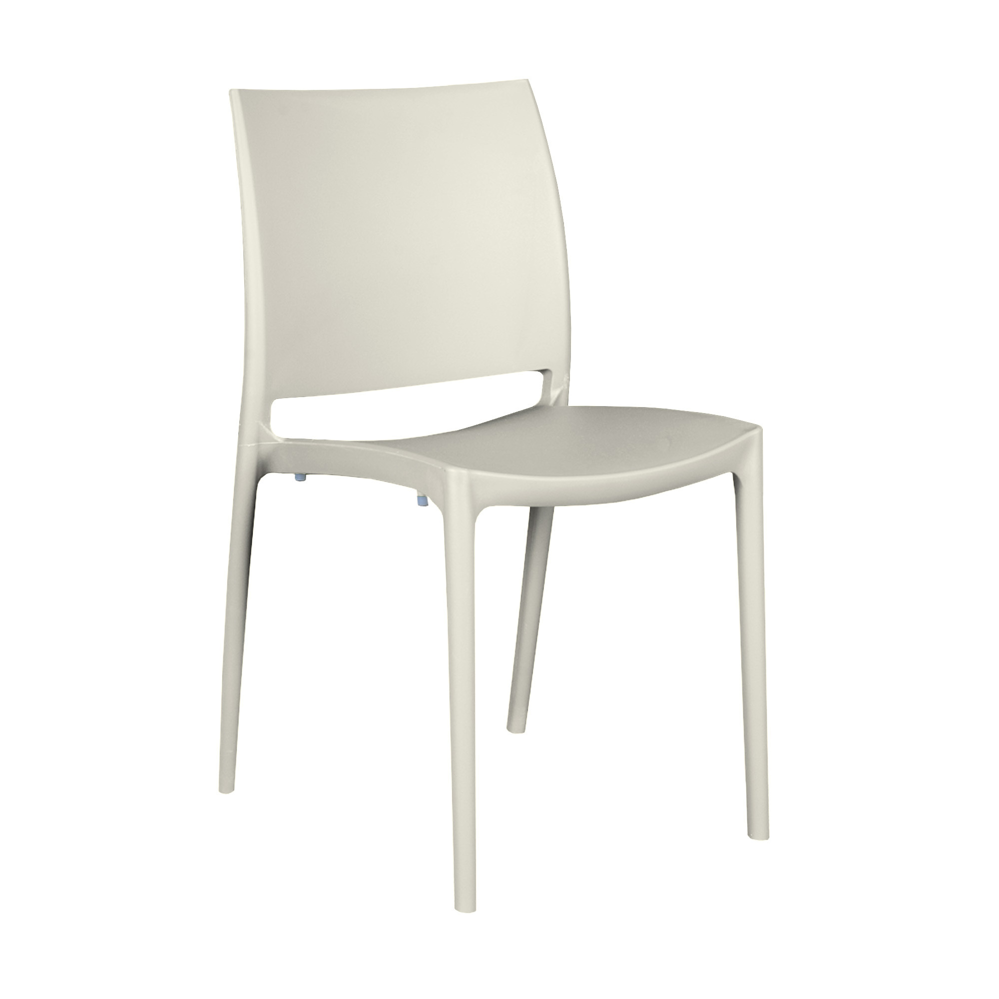 Niche Terrace Plastic Indoor/Outdoor Stacking Chair, for Patio, Cafe, Breakroom, Dining, Event Seating, 4 Pack - White Down